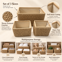 Beige Woven Storage Basket Set - image 3