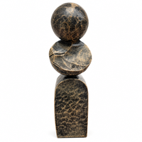 Anupam Dark Marble Effect Sphere and Geometric Abstract Sculpture | Living Room, Office and Gifting — product view 4