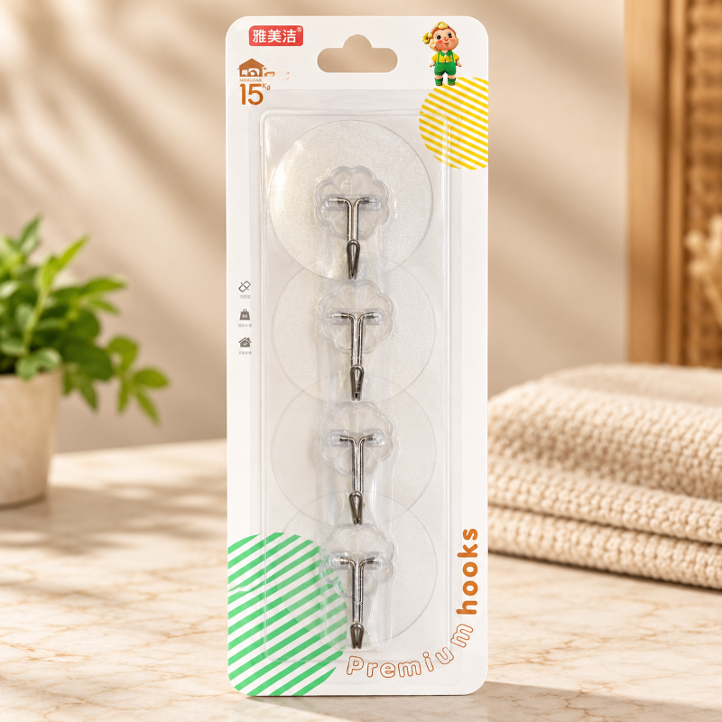 Anupam Transparent Adhesive Wall Hook Pack for Kitchen Bathroom and Everyday Organisation | Kitchen, Bathroom and Home Organisation — product view 1