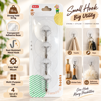 Anupam Transparent Adhesive Wall Hook Pack for Kitchen Bathroom and Everyday Organisation | Kitchen, Bathroom and Home Organisation — product view 3