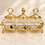 Anupam Gold Ribbed Glass Three Jar Dry Fruit & Mukhwas Serving Set with Ring-Handle Lids, Spoons and Metal Rack — image 1
