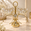 Anupam Gold Triple Scalloped Glass Bowl Dry Fruit & Candy Serving Stand with Ornate Floral Detail and Ring Handle — image 1