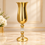 Anupam Gold Trumpet Flower Vase with Flared Rim, Glass Accent Stem & Pedestal Base, Gold Metal & Glass - product image 1