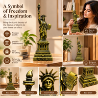 Anupam Antique Bronze-Tone Statue of Liberty Metal Showpiece with Detailed Pedestal for Home, Office & Shelf Decor — image 2