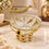 Anupam Leaf Handle Glass Serving Bowl with Decorative Metal Stand for Snacks and Gifting | Dining Table, Home and Festive Gifting — product view 1