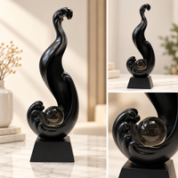 Anupam black swan inspired crystal sphere decorative showpiece AFU-184-18 multi view