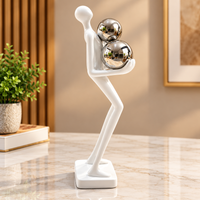 Anupam white abstract figurine with metallic spheres AFU-184-35 lifestyle