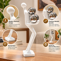 Anupam white abstract figurine with metallic spheres AFU-184-35 features