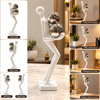 Anupam white abstract figurine with metallic spheres AFU-184-35 multi view