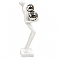 Anupam white abstract figurine with metallic spheres AFU-184-35 white background