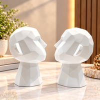 Anupam white geometric abstract face figurine pair AFU-184-46 lifestyle