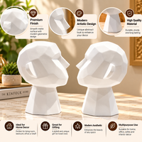 Anupam white geometric abstract face figurine pair AFU-184-46 features