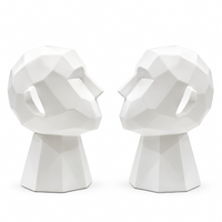 Anupam white geometric abstract face figurine pair AFU-184-46 white background