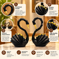 Anupam black and gold geometric swan figurine pair AFU-184-57 features
