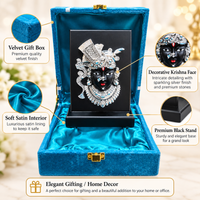 Anupam Shrinathji Brass Religious Face Plaque with Silver Tone Detailing for Home Temple Decor & Spiritual Gifting
