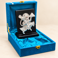 Anupam Hanuman Ji Brass Religious Plaque with Silver Tone Detailing for Home Temple Decor & Spiritual Gifting