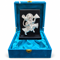 Anupam Hanuman Ji Brass Religious Plaque with Silver Tone Detailing for Home Temple Decor & Spiritual Gifting