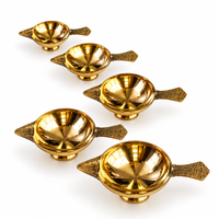 Anupam Brass Combo Pack of 5 Lakshmi Deep Diya No. 0 Traditional Oil Lamp for Daily Puja, Home Mandir, Diwali & Festive Worship (Small Size All Piece)