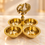 Anupam Brass Peacock Four Bowl Puja Chowki No. 2 for Kumkum, Haldi & Ritual Offerings, Home Mandir & Festive Gifting