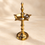 Anupam Brass Standing Deepak No. 9 Traditional Pedestal Oil Lamp for Home Mandir, Daily Puja & Festive Decor