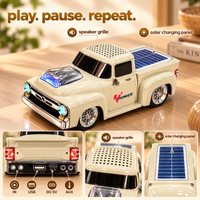 Truck speaker grille rear controls and solar panel