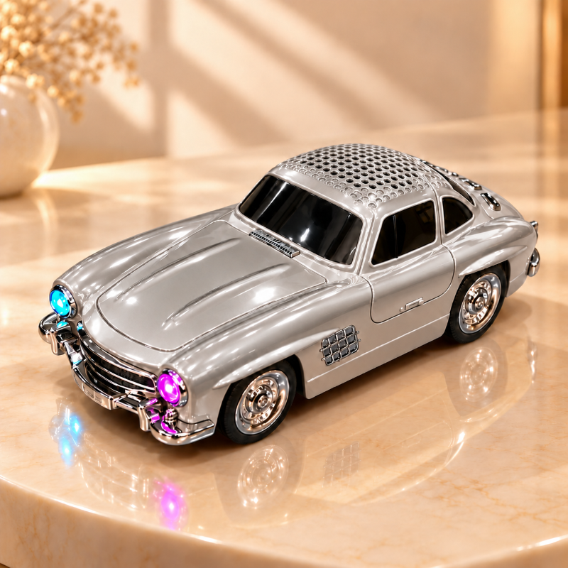 Anupam 10W retro coupe Bluetooth speaker in Silver