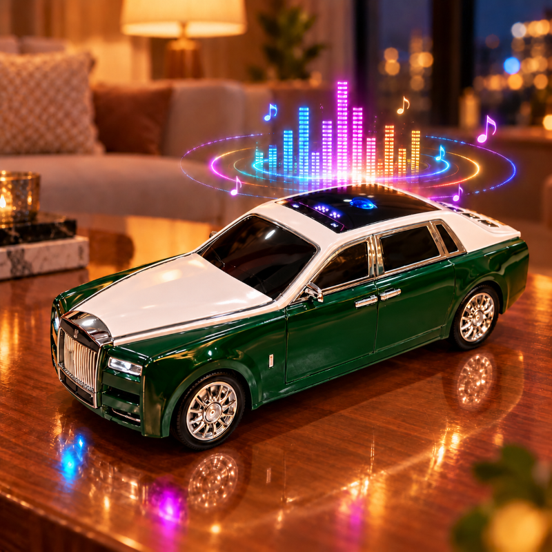 Anupam 15W Retro Luxury Car Wireless Bluetooth Speaker with LED Lights, USB & TF Card Support, Premium Portable Music Speaker - 14 Inch
