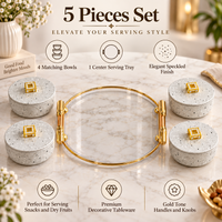 Anupam 5 piece serving set white background view