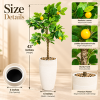 43-inch artificial lemon tree size with 6-inch pot diameter