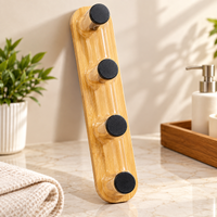 Anupam premium bamboo look 4 hook wall organizer lifestyle