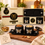 Anupam premium butterfly jar set with 2 black jars and decorative tray