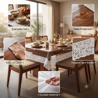 Anupam clear PVC lace table cover lifestyle dining setup