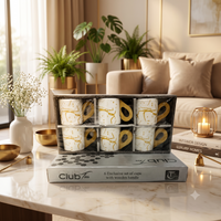 Anupam Club Tea 6 piece ceramic mug set front product view