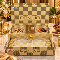 Anupam Domino premium glass serving bowl and tray set 2 plus 1 gift box