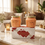 Anupam Fabulous peach and gold smart storage jar set of 2 on white background