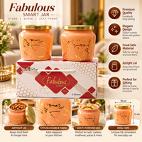 Anupam Fabulous peach and gold smart jar set of 2 lifestyle view with gift box