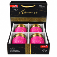 Anupam pink gold serving bowl set of 4 on white background
