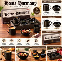 Anupam Home Harmony cup and bowl set features and dimensions