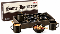 Anupam Home Harmony black gold cup and bowl set white background