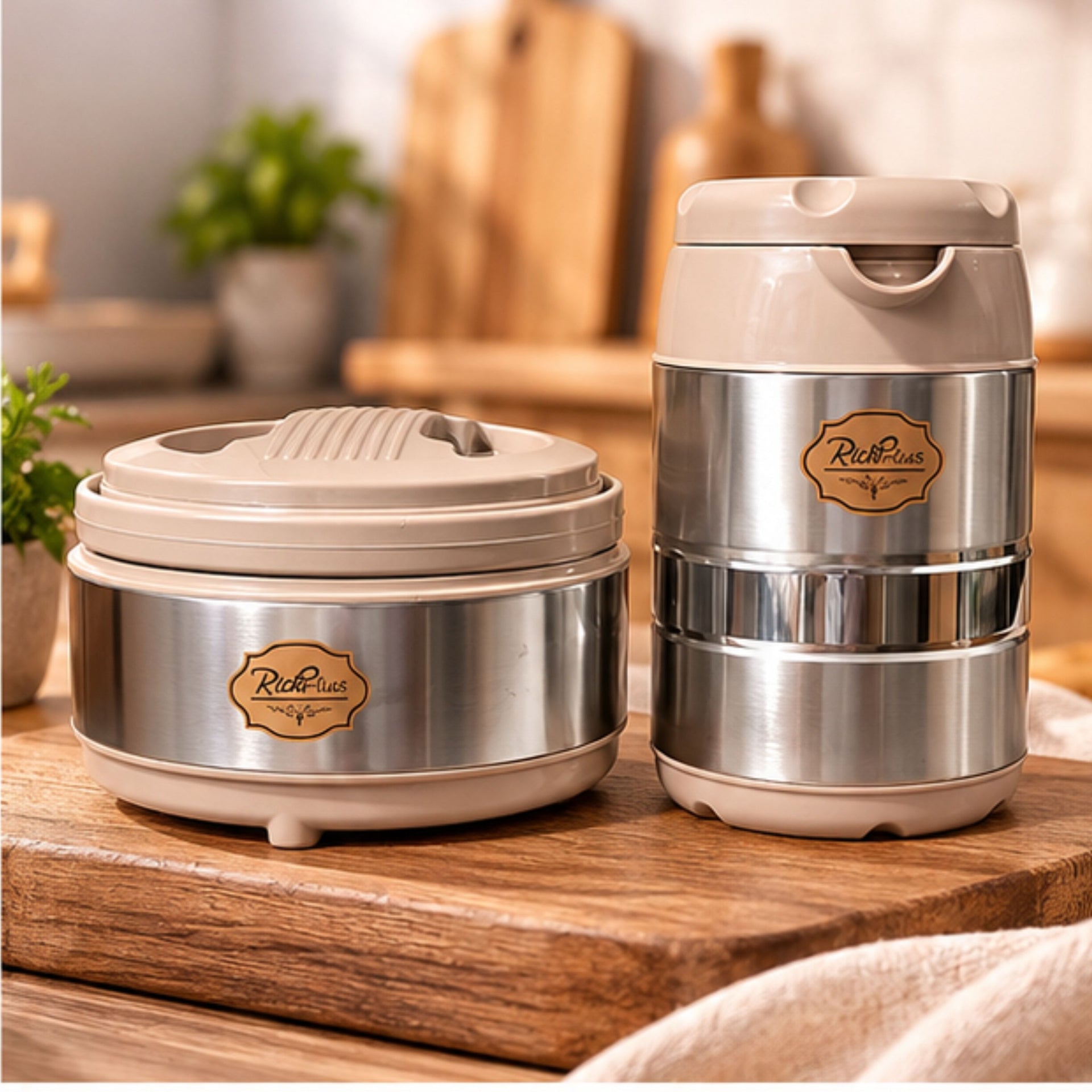 Anupam insulated lunch box set on kitchen counter