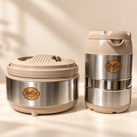 Anupam premium beige insulated stainless steel lunch box set