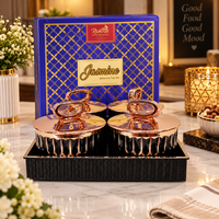 Anupam Jasmine black and rose gold serving tray set with four lidded containers