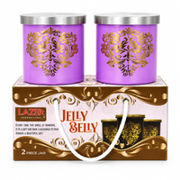Anupam Jelly Belly purple 2 piece decorative storage jar set on white background