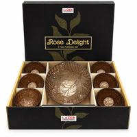 Anupam Lazer Rose Delight 7 piece pudding set with 6 bowls and 1 serving bowl