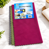 Anupam microfiber cleaning cloth in assorted maroon green and grey colors
