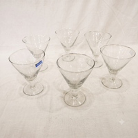 Anupam Ocean clear glass stemmed dessert bowls set of 6 lifestyle image
