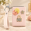 Anupam pink floral embellished pocket mirror with keychain 131610, view 1