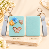 Anupam turquoise butterfly floral embellished pocket mirror 131610A, view 5