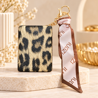 Anupam Leopard Print with Scarf Keychain Pocket Mirror, Dual Mirror with Keychain for Handbag & Travel, image 1