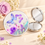 Anupam Purple Rose & Butterfly Glitter Round Pocket Mirror, Folding Dual Mirror for Handbag, Makeup & Travel, image 1